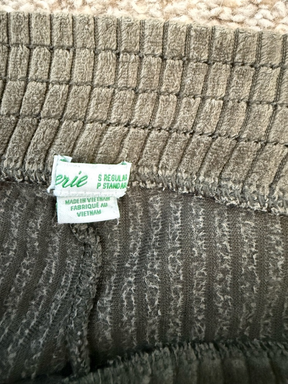 Aerie Ribbed Flare Pants - Olive Green - Picture 2 of 4